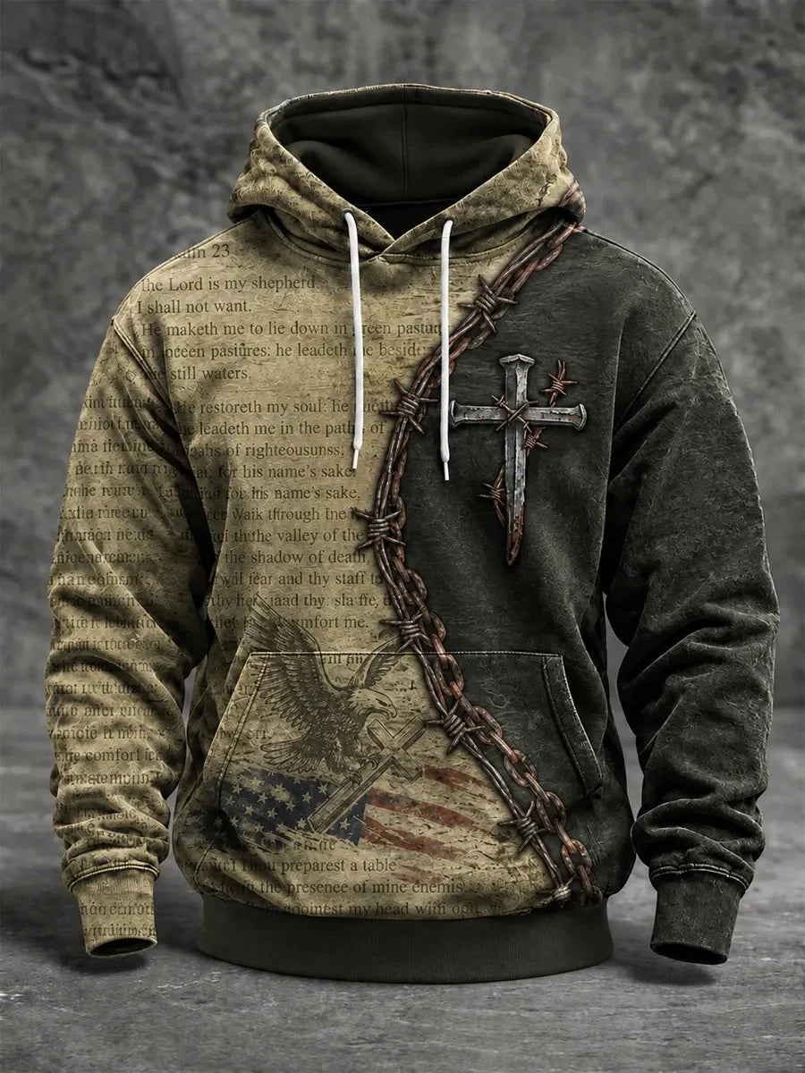 Men's Faith Cross-Print Hoodie