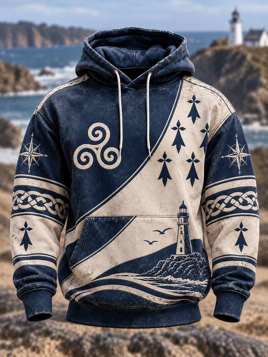 Men's France Brittany Oversized Drop-Shoulder Hoodie with Pockets