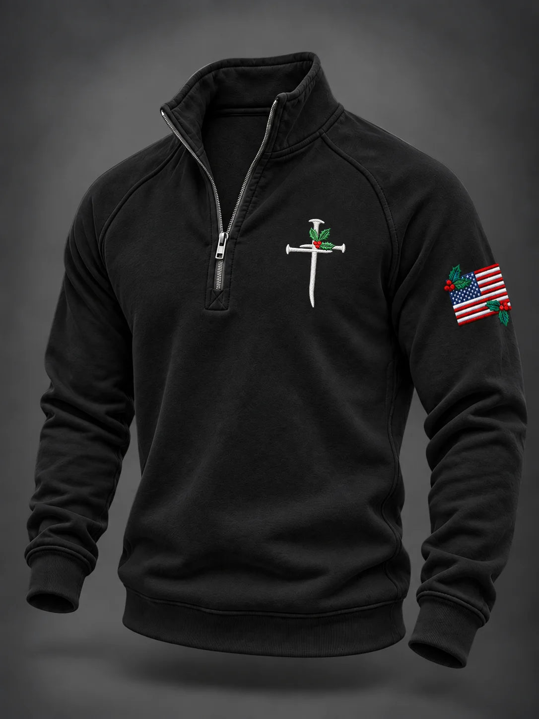 Men's Christmas Faith Stand-Collar Sweatshirt