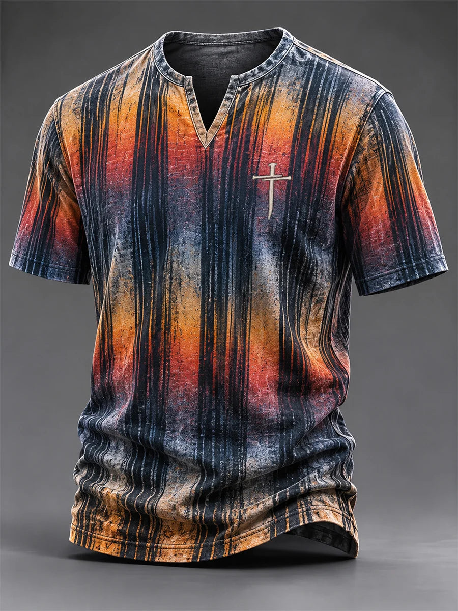 Men's Vintage Faith Faux-Linen T-shirt