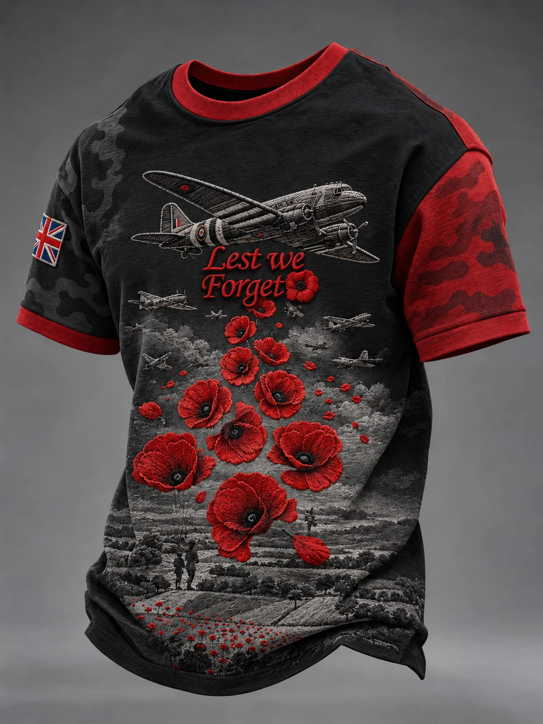 Men's Remembrance Day Lest We Forget short sleeves t-shirt