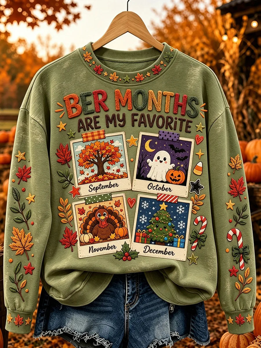 Women's Vintage Ber Months Are My Favorite Print Comfy Sweatshirt
