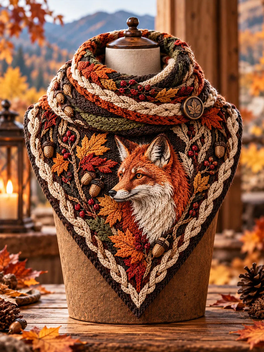Women's Fox Triangle Scarf – Versatile Everyday & Holiday Accessory