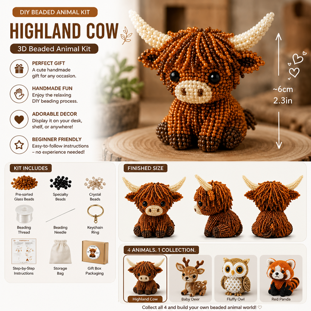 DIY Animal Bead Kit - Create Your Own Cute Animal Crafts