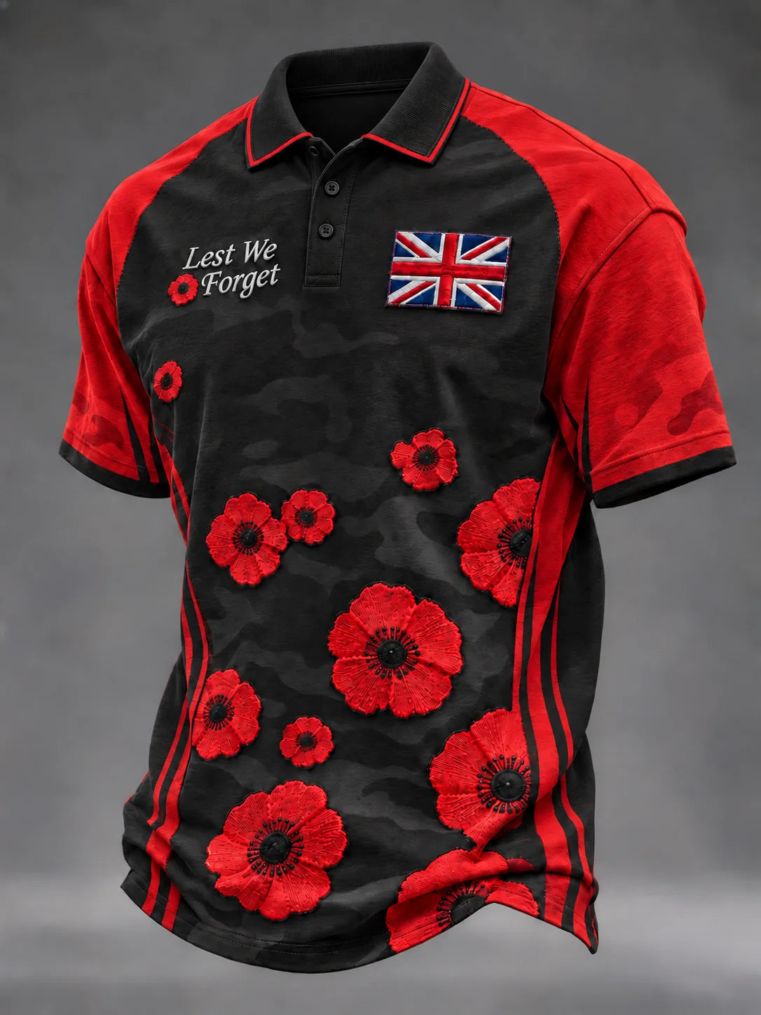 Men's Remembrance Day Lest We Forget polo shirt
