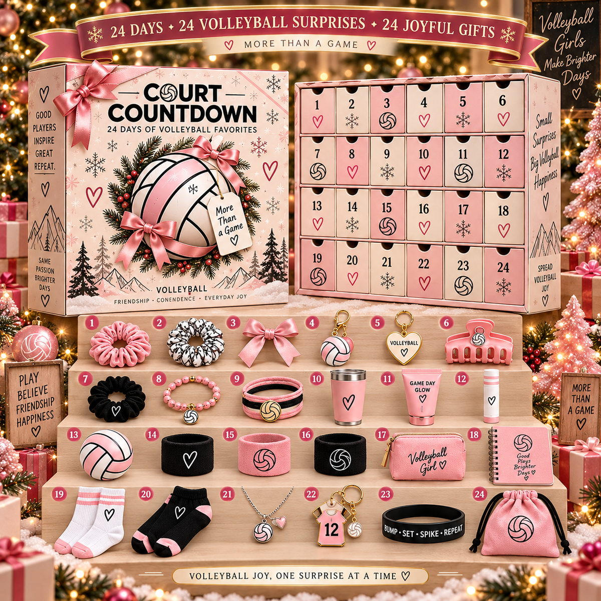🏐 24 Days of Volleyball Magic Advent Calendar – 24 Volleyball-Themed Christmas Surprises