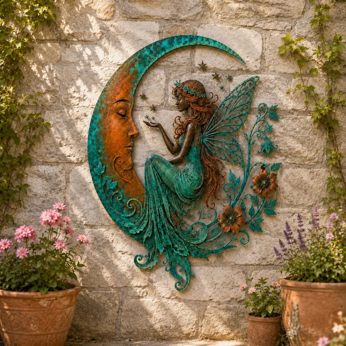 Moon Wall Decor – Dragonfly, Bee, Fairy & Black Cat