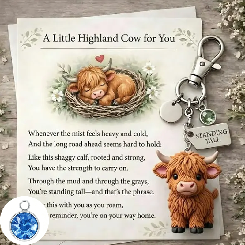 A Little Highland Cow For You Keychain: Your Daily Reminder of Quiet Strength