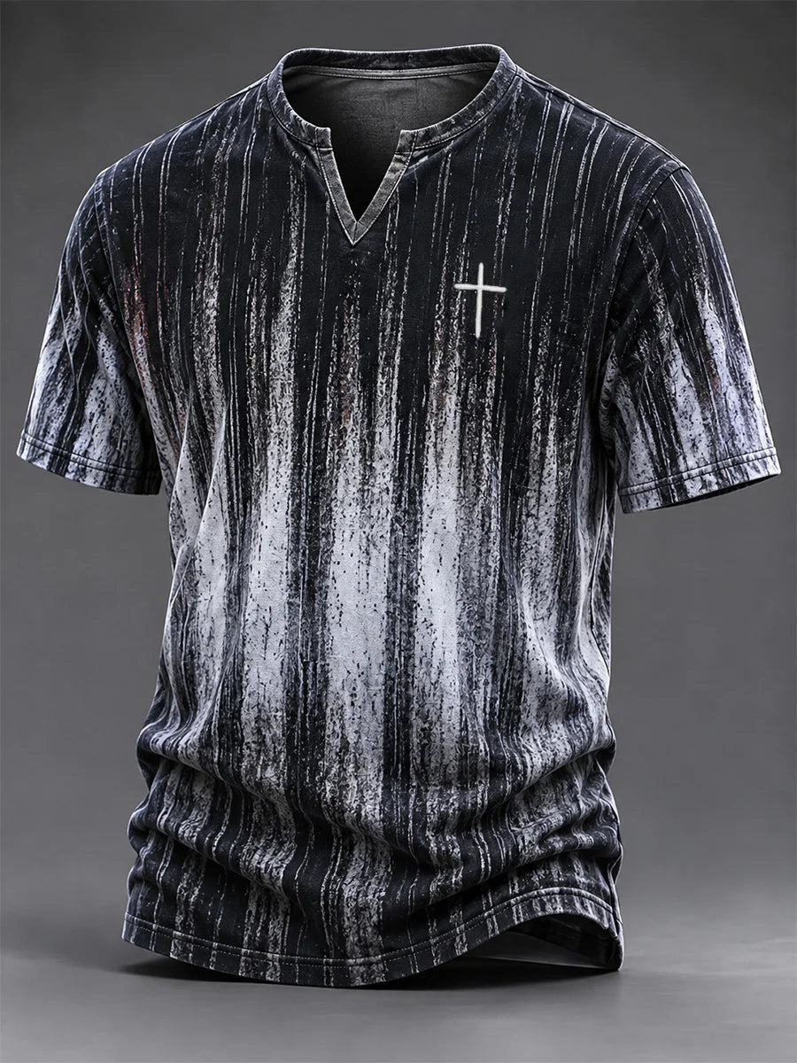 Men's Vintage Faith Faux-Linen T-shirt