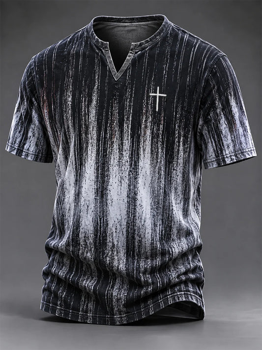 Men's Vintage Faith Faux-Linen T-shirt