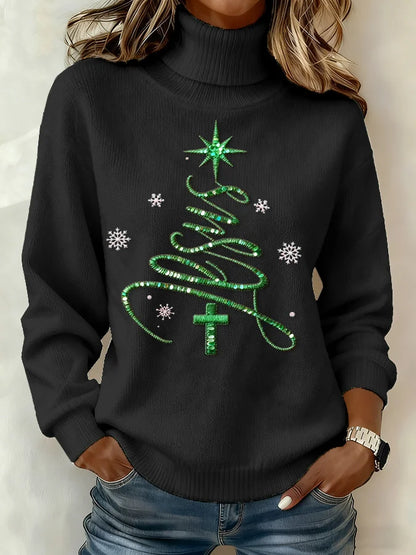 Women's Casual Fashion High-Neck Knit Top