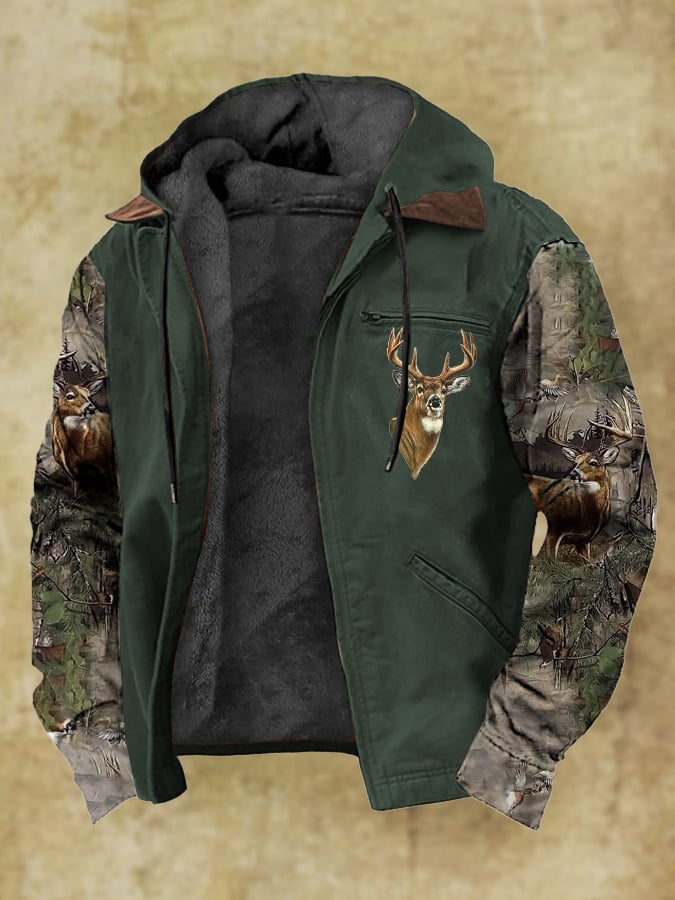 Men's Vintage Camouflage Elk Fleece Jacket