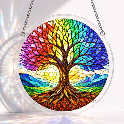 Acrylic Jigsaw Puzzle Suncatcher - Rainbow Tree