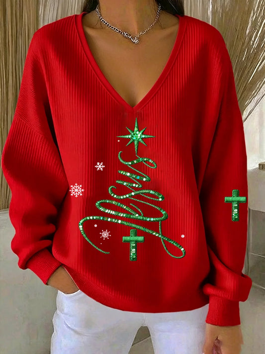 Women's Casual Faith Christmas Sweatshirt