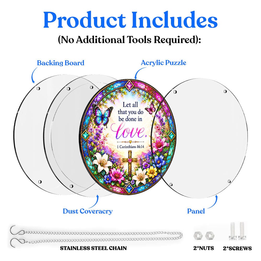 Acrylic Jigsaw Puzzle Suncatcher - Corinthians 14:16