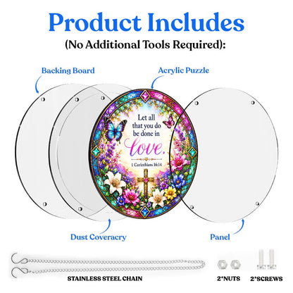 Acrylic Jigsaw Puzzle Suncatcher - Corinthians 14:16