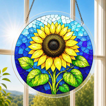Acrylic Jigsaw Puzzle Suncatcher - Golden Sunflower