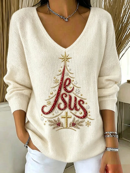 Women's Retro Christmas Print Top