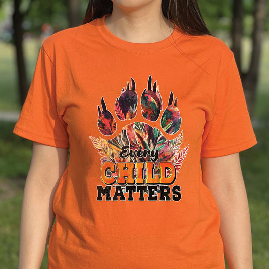 every-child-matters-feathered-paw-print-orange-native-american-unisex - product image