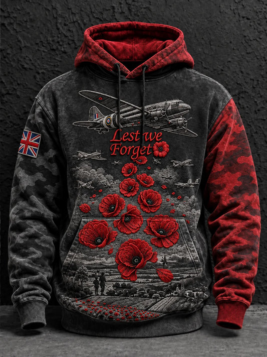 Men's Remembrance Day Lest We Forget  Oversized Hoodie