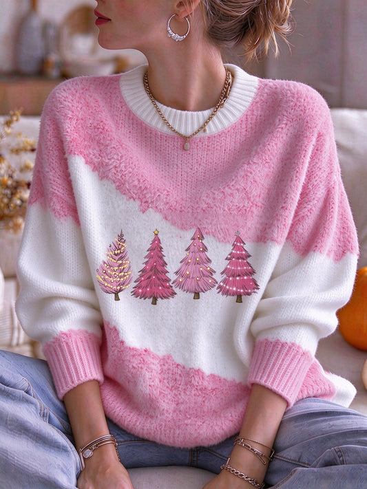 Women's Christmas Print Casual Knit Top