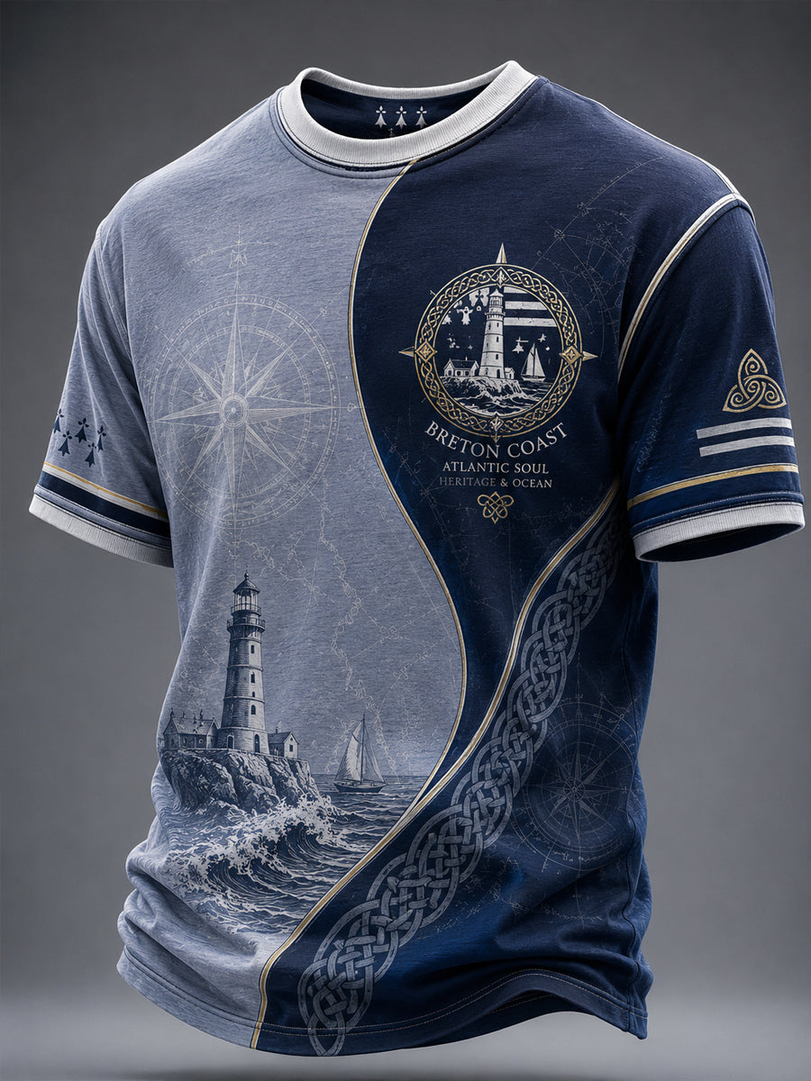 Men's France Brittany Celtic Printed T-shirt