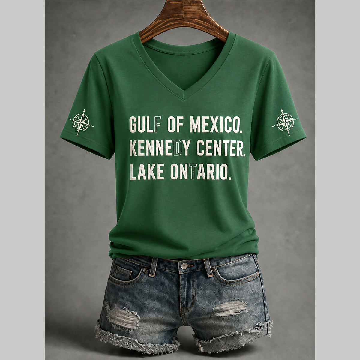 Women's Lake Ontario Always And Forever V-Neck Tee - Green