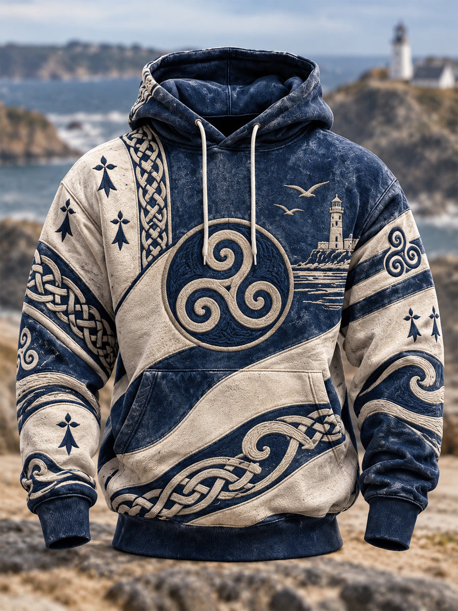 Men's France Brittany Oversized Drop-Shoulder Hoodie with Pockets