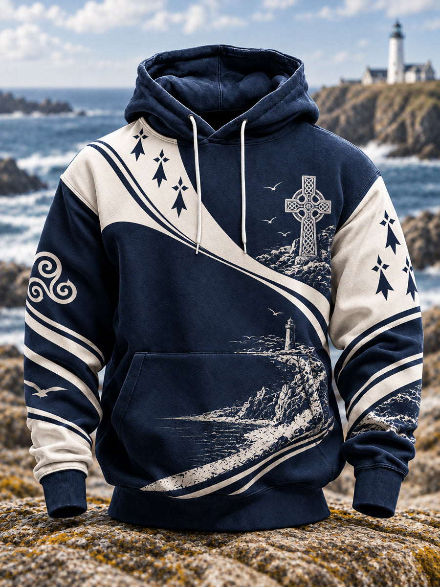 Men's France Brittany Oversized Drop-Shoulder Hoodie with Pockets