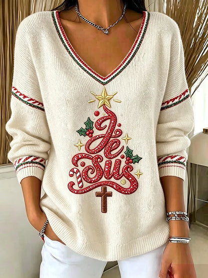 Women's Retro Christmas Print Top