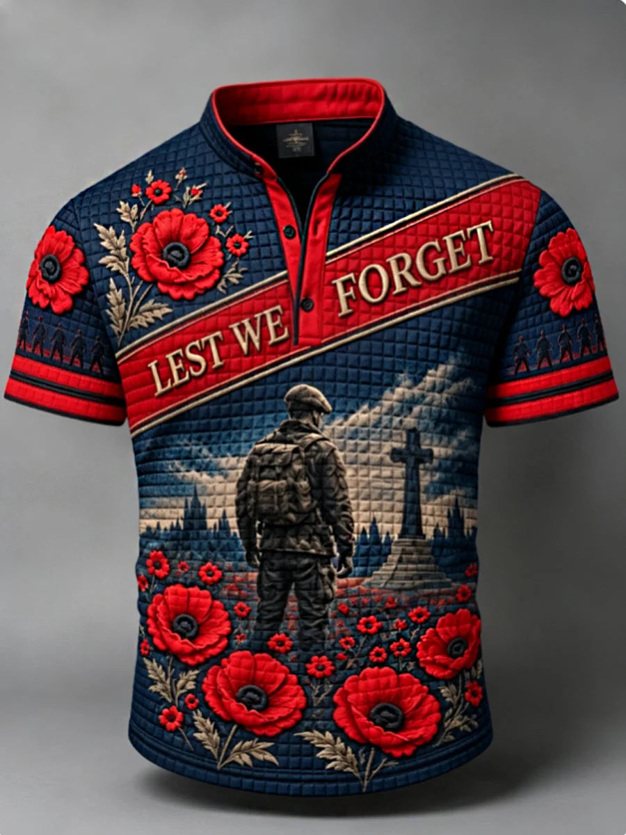 Men's Remembrance Day Lest We Forget Short-Sleeve Polo Shirt