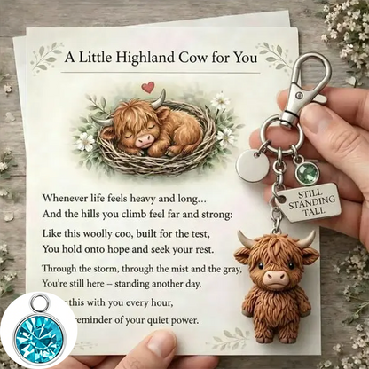 A Little Highland Cow For You Keychain: Your Daily Reminder of Quiet Strength