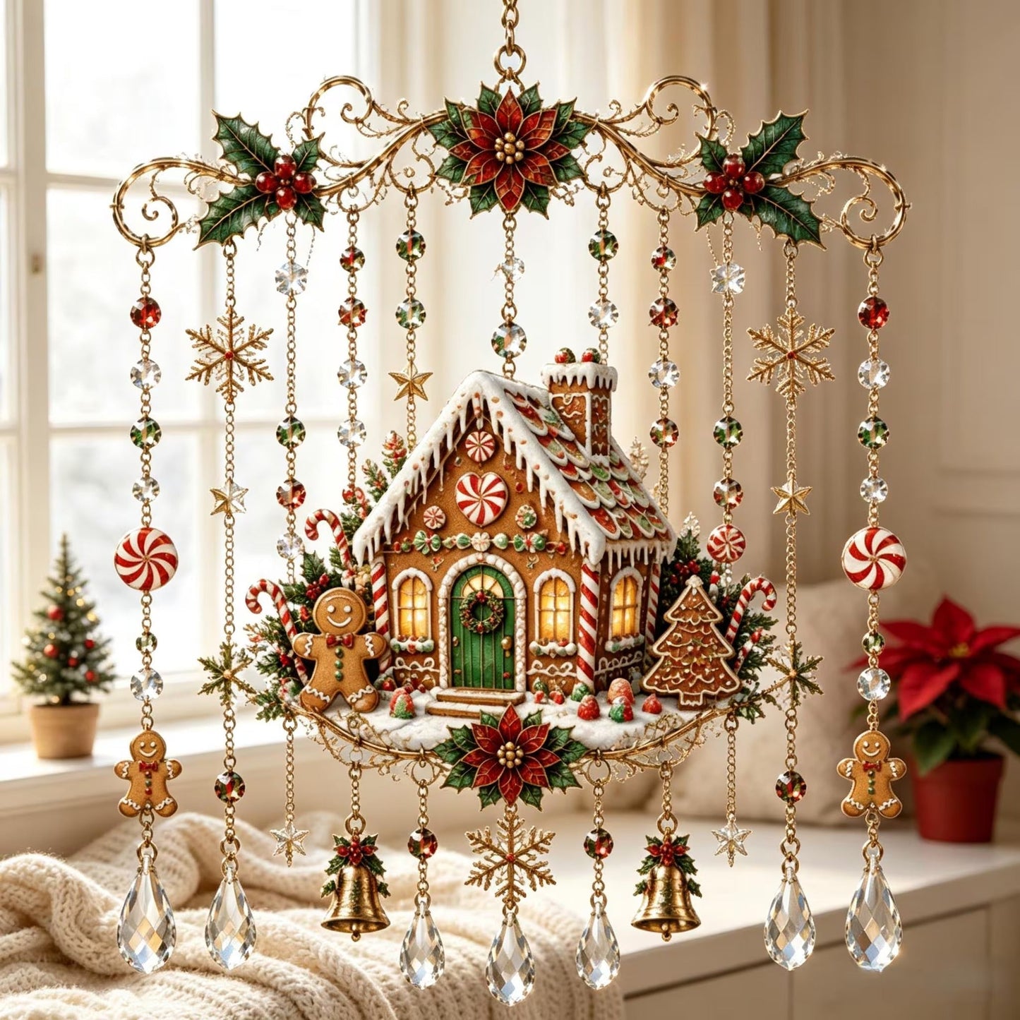 Christmas-Themed Crystal Wind Chimes