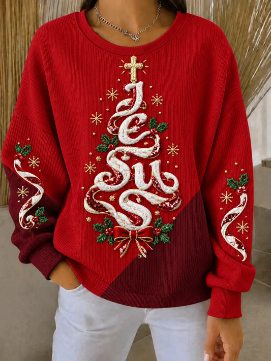 Women's Retro Christmas Print Sweatshirt
