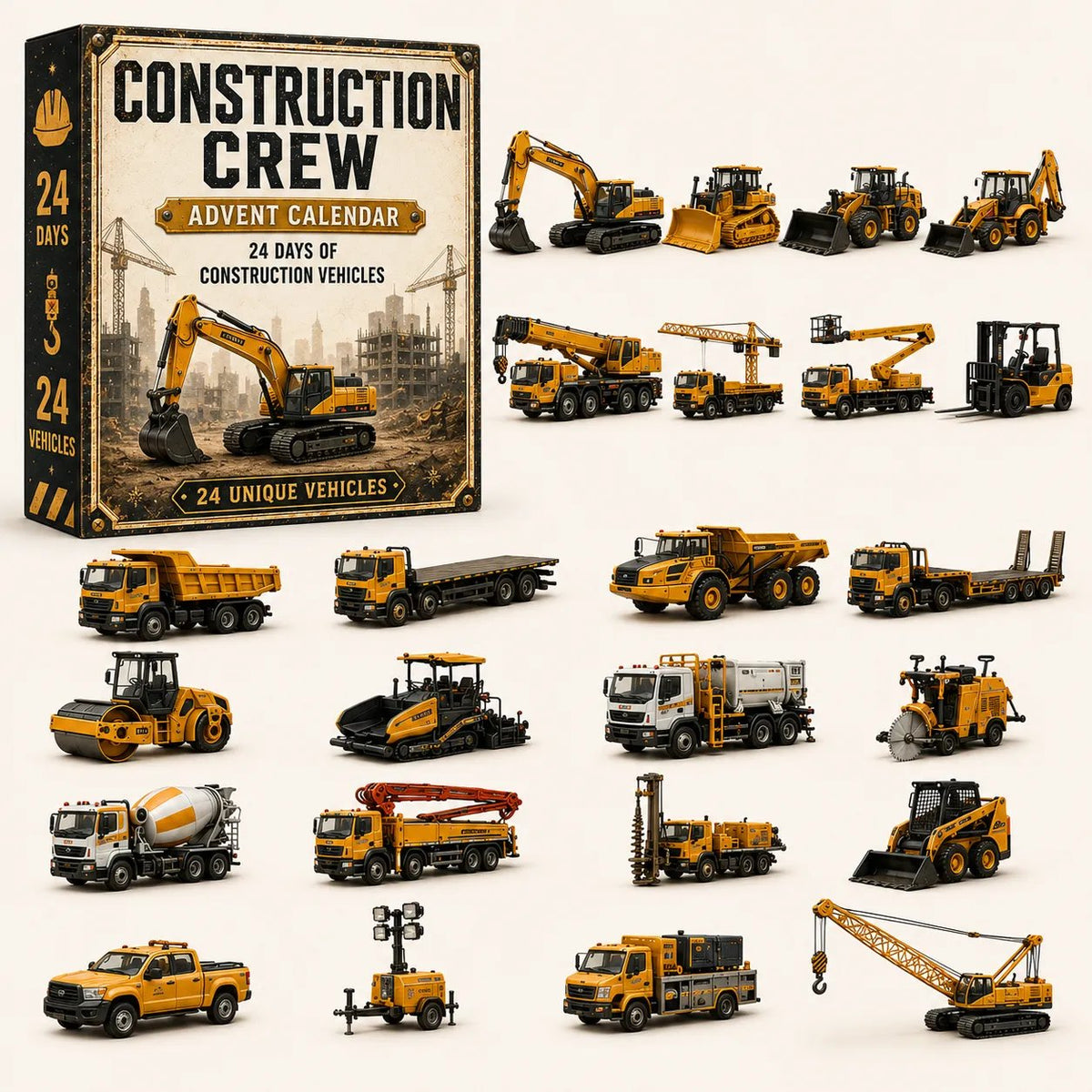 Construction Crew 24-day vehicle Christmas advent calendar