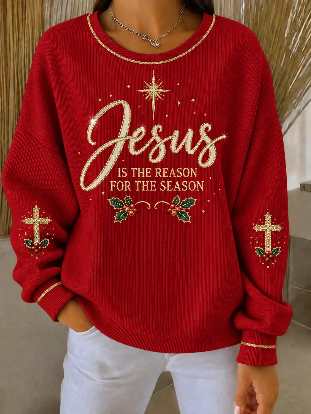 Women's Retro Christmas Print Sweatshirt