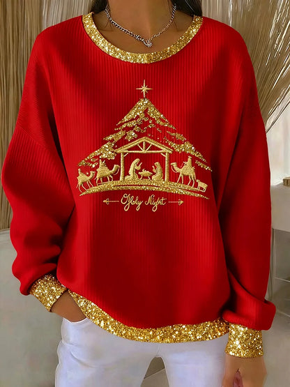 Women's Casual Christmas Merry Christmas Faith Sweatshirt