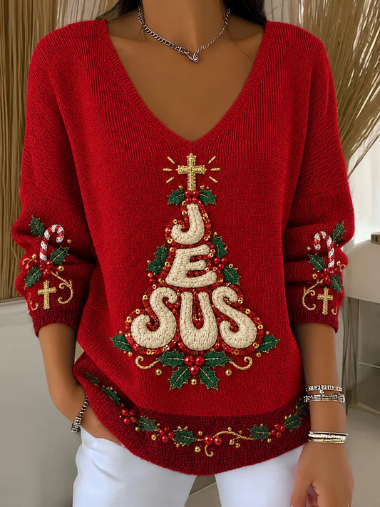 Women's Retro Christmas Print Top