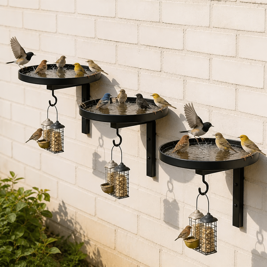 Wall-Mounted Metal Bird Bath – Antique Bronze Finish 🐦🛁🧱🏡