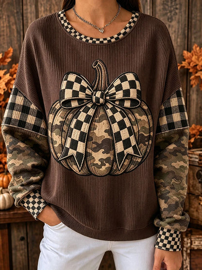 Women's Autumn Camouflage Pumpkin Sweatshirt
