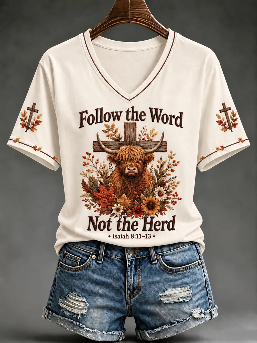 Women's Christian Follow The Word Not The Herd Short Sleeve T-shirt