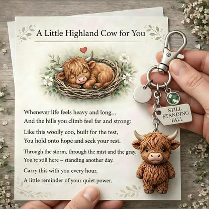 A Little Highland Cow For You Keychain: Your Daily Reminder of Quiet Strength