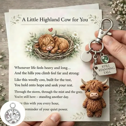 A Little Highland Cow For You Keychain: Your Daily Reminder of Quiet Strength