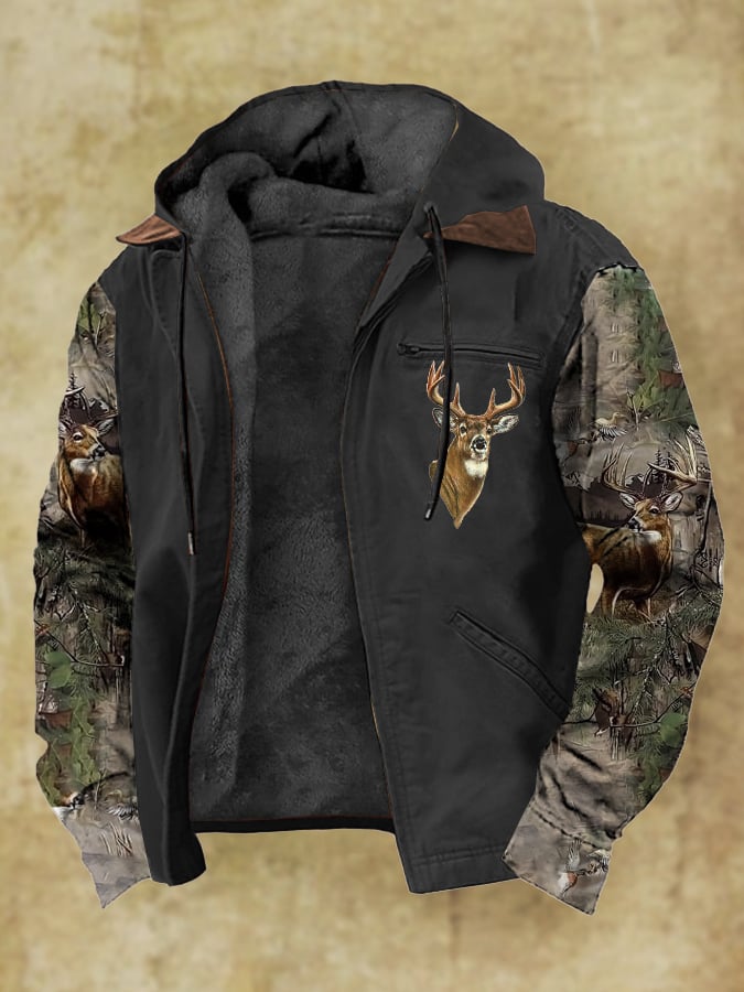 Men's Vintage Camouflage Elk Fleece Jacket