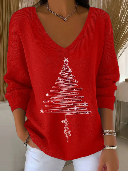 Women's Retro Alzheimer's Print V-Neck Top