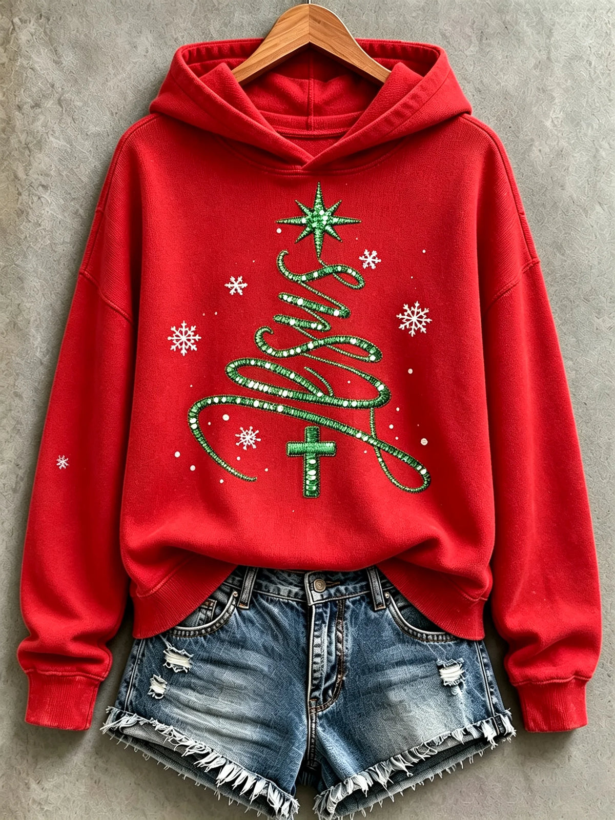 Women's Christmas Print Long-Sleeved Sweatshirt