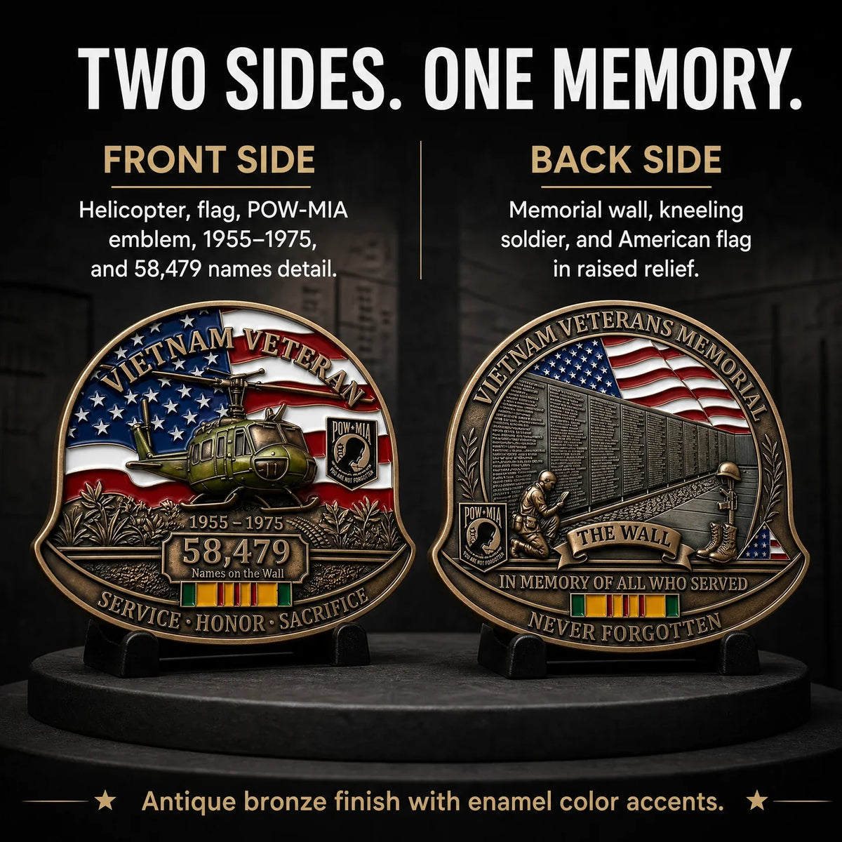 ❤️Last Day 50% OFF - 🎖️Vietnam Veteran M1 Helmet Tribute Challenge Coin