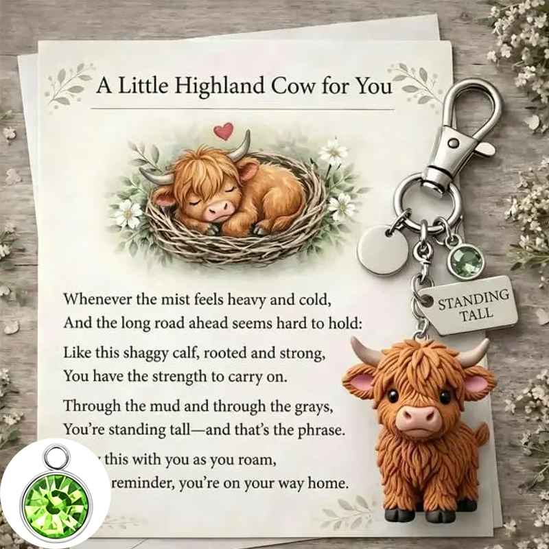 A Little Highland Cow For You Keychain: Your Daily Reminder of Quiet Strength