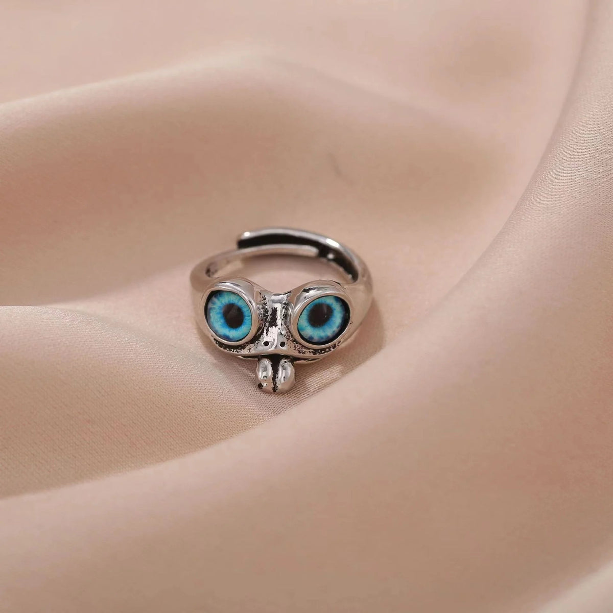 🐸 925 Sterling Silver Movable Tongue Frog Ring – Cute Adjustable Open Ring with Big Eyes