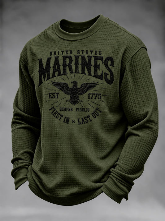 Men's U.S. Veterans Printed Waffle-Knit Top